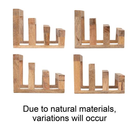 Hello Honey® 6" Natural 3 Section Mango Wood Cutting Board Stand